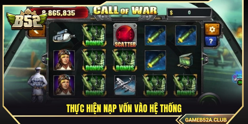 Thao tác chuyển vốn vào tài khoản 