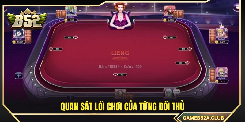 Theo dõi cách chơi của từng đối thủ